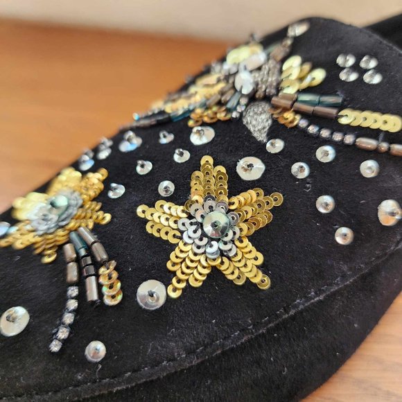 New Rebecca Minkoff Raine Embroidered Suede Loafers - Size 5 - Picture 2 of 8